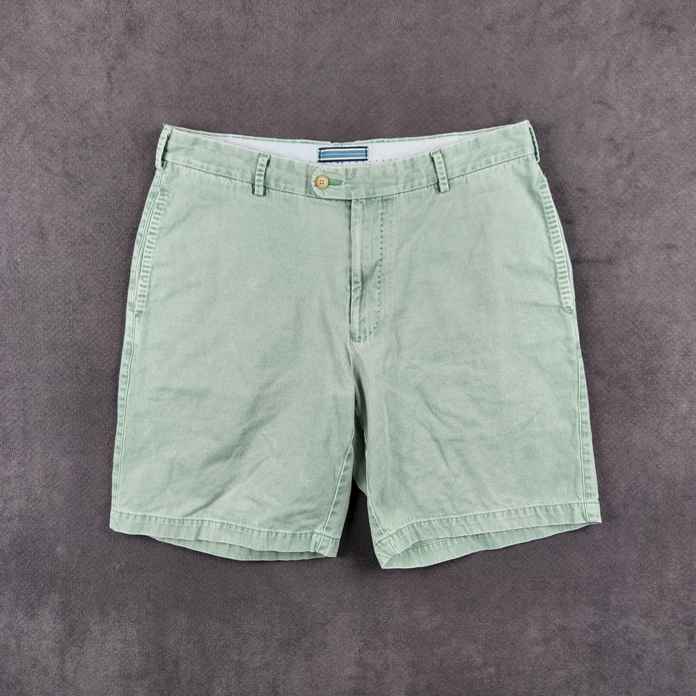 Peter Millar Winston Washed Twill Shorts Mens 35 Sage Green Cotton Casual Golf